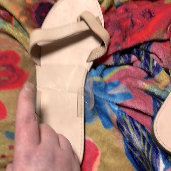 Blush pink, flat sandals with clear strap never worn - Picture 2 of 3